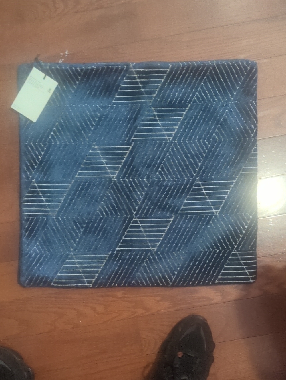 West Elm Navy Blue Geometric Accent Pillow Cover